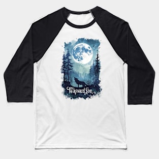 Hear the Call: A Lone Wolf Howls in the Wayward Son Forest Baseball T-Shirt